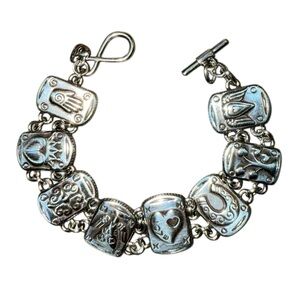 Brighton Silver Plated Symbol Link Bracelet Tree of Life Guardian Angel